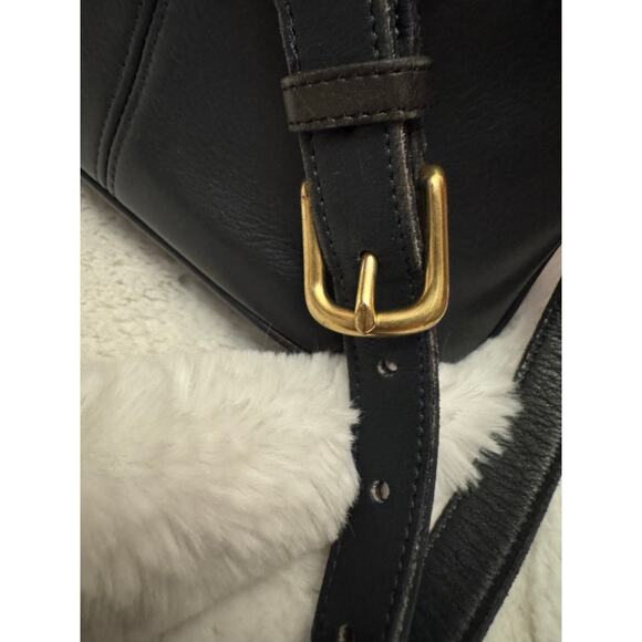 Vintage 1990s Coach Navy Leather Bucket Drawstring Crossbody - Picture 4 of 9